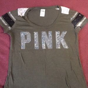 Olive green PINK nation shirt